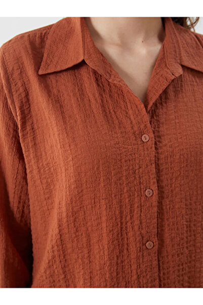 LC Waikiki Orange Textured Women's Shirt