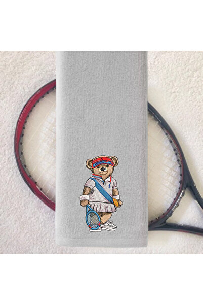 Ursa Tennis Player Teddy Bear Embroidered Design Tennis Towel - Women's and M...