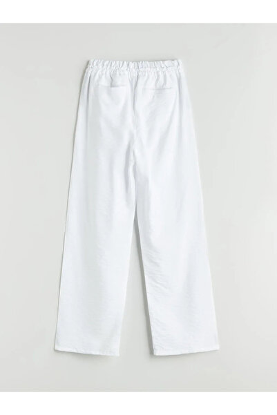 LC Waikiki White Elastic Waist Girl's Trousers