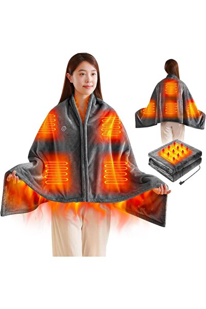 Vivendo USB загряващо електрическо одеяло тип суичър с качулка, 150x85см, 3 т...