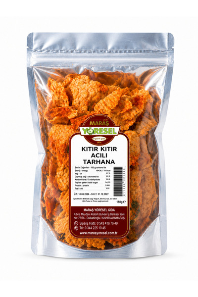Maraş Yöresel Kıtır Kıtır Acılı Tarhana Yoğurtlu Baharatlı Cips 150 gr