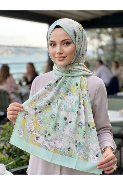 REMOMODA French Silk Shawl with Floral Pattern, High Quality, Soft and Supple.