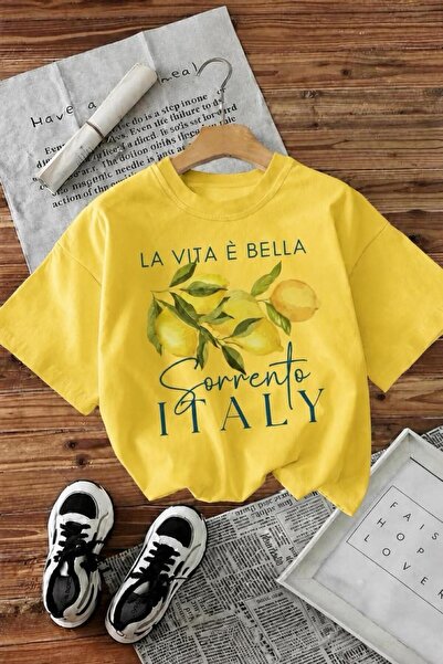 Oksit Γυναικείο T-shirt Bella Limon με στάμπα μπροστά, από βαμβάκι, σε μεγάλο...
