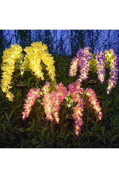 RXH Lampă Solară LED 2/set, Model Flori Căzătoare Decorative, 80cm Panou Sola...