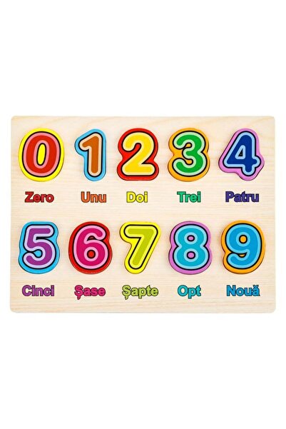 Jumbo Puzzle incastru cifre din lemn 30x22.5 cm
