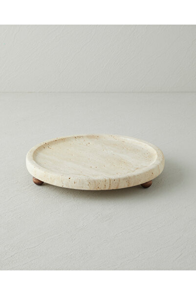 English Home Slate Traverten Kek Standı 25 cm Natural