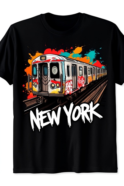 NOURAM Men's New York City Subway Graphic TShirt Retro Vintage NYC Train Desi...