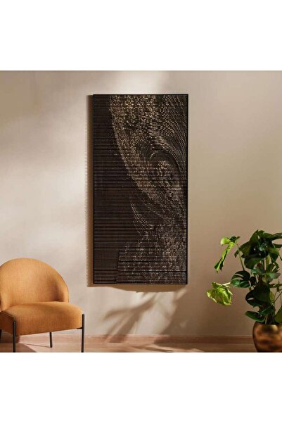 PAN HOME Shafira Handcrafted Wooden Wall Art 180x90cm - Gold