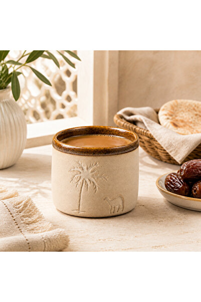 KB كوب قهوة من الفخار، مزين بأشجار النخيل والجمل، فنجان قهوة عربي، سعة 250 مل...