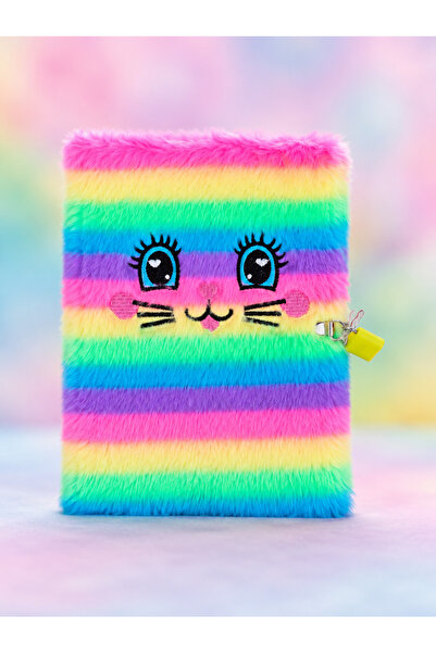 NRCN Locked Memory Book with 3D Figures, Plush Daily Memory Notebook, A5 Lined
