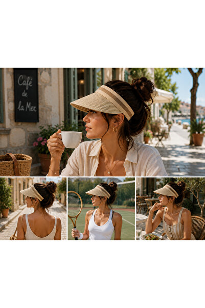Generic Brand Women's Straw Visor Hat – Summer Sun Protection Adjustable Visor