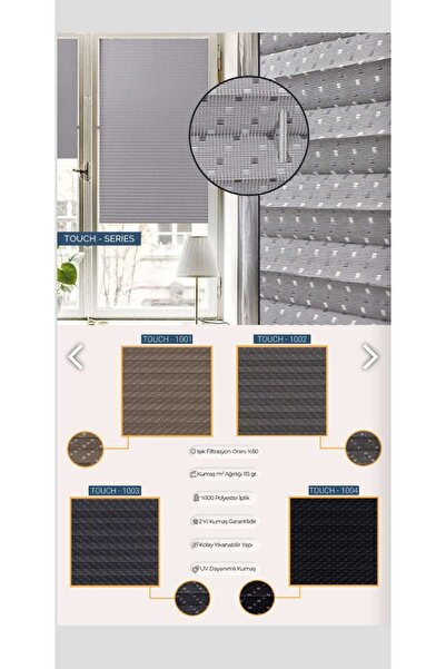 Genel Markalar Pilise Perde Desenli Gri Cam Balkon Perdesi. M² 115gr Işık Fil...
