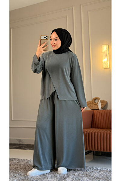 Suede Style 6582 - Set de pantaloni tunică asimetrici, eleganti, confortabili...