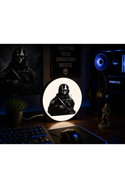 İKONİXPET Kişiye Özel Gamer LED Masa Lambası 20x20 cm | Oyun Karakterleri Gec...