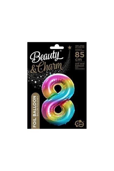 Godan Balon folie multicolor 85 cm, cifra 8