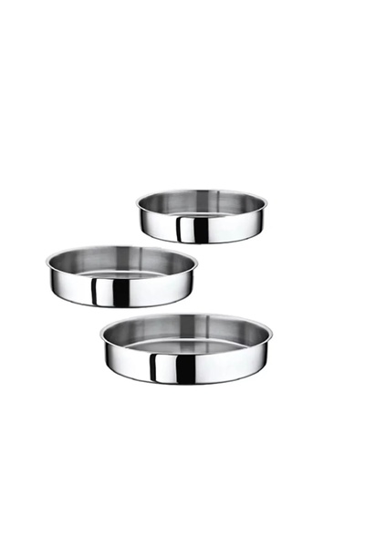incidesign Çi̇men Çeli̇k Steel 3-Piece Baking Tray 30-34-38 cm