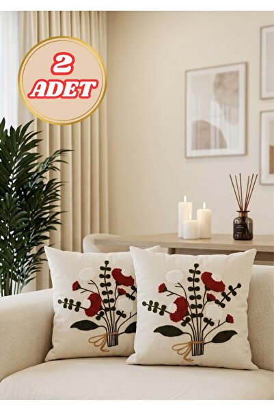 ENAVM 2 li şık punch işleme modern bohem kırlent kılıfı 45*45 cm