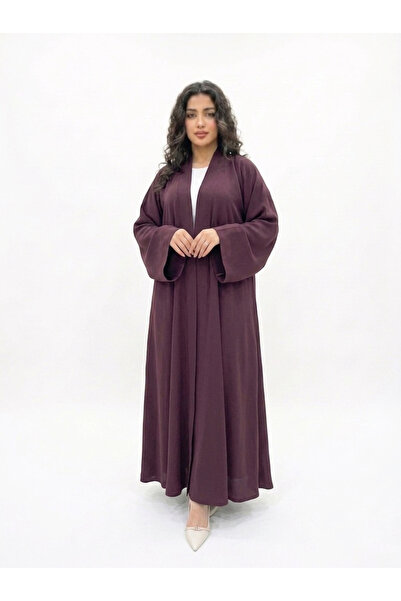 YOU ABAYA Abaya Liane Double Cloche Simple Style in Korean Crepe Fabric Burgu...