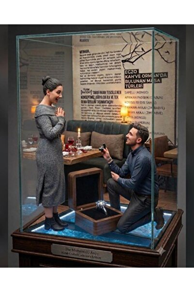 Kişiye Özel Evlenme Teklifi 3D Figürü + Pleksi Kutu