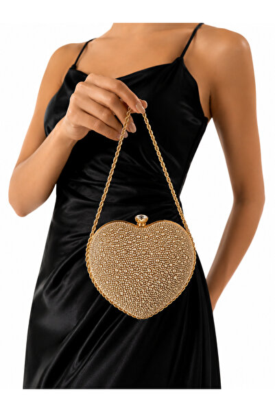 Molie Women's Heart Chain Strap Evening Dress Clutch Bag – Stylish Evening an...