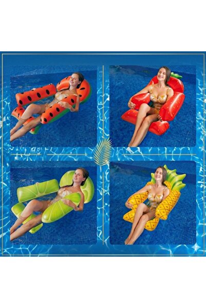 RXH Colac Gonflabil cu Plasă 131×121cm, Model Fructe, pentru Piscină și Relaxare