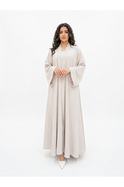 YOU ABAYA Abaya Liane Double Cloche Simple Style in Korean Crepe Fabric Beige...