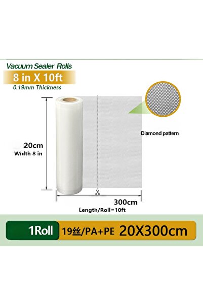 GALORWAY Set of 2 rolls of vacuum bags 20x300 cm, reusable, washable, compati...