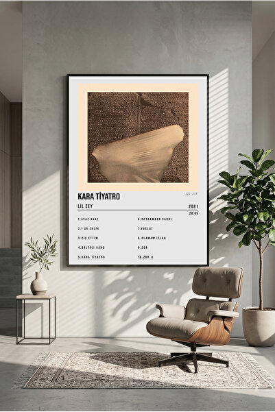 postercraft Lil Zey Kara Tiyatro Album Design Poster din lemn pentru tablou (...
