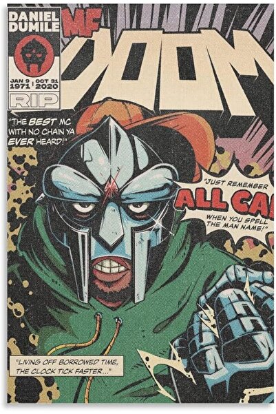 ESSESORIES ملصق جداري بتصميم ريترو من MF Doom لتزيين الغرف ذاتي اللصق