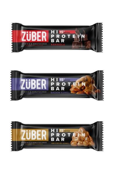 Züber Hi Protein Trial Pack 45g X 3 Pieces (Cocoa, Almond, Peanut Butter)
