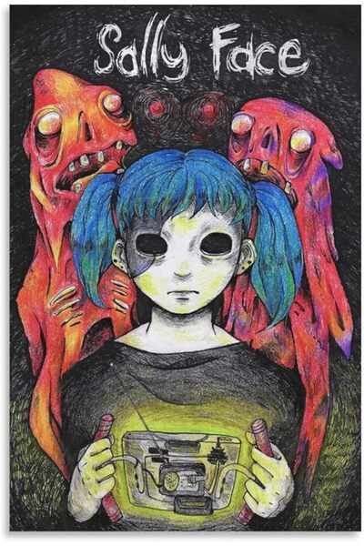 ESSESORIES Sally Face Aesthetic Poster Wall Art Room Decor Self Adhesive