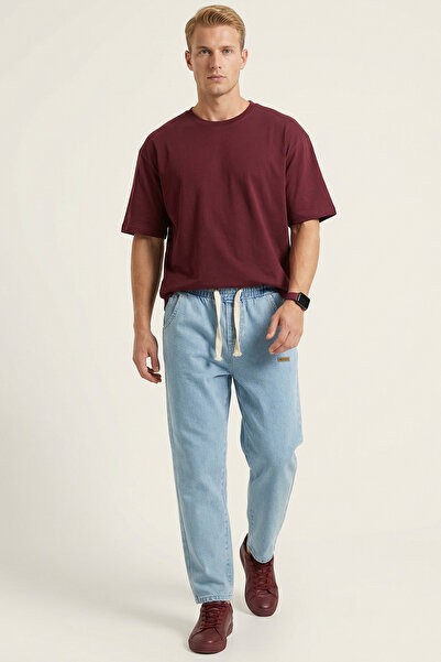 Generic Brand Men's Relaxed Fit Baggy Jean Trousers 1523 - Blue