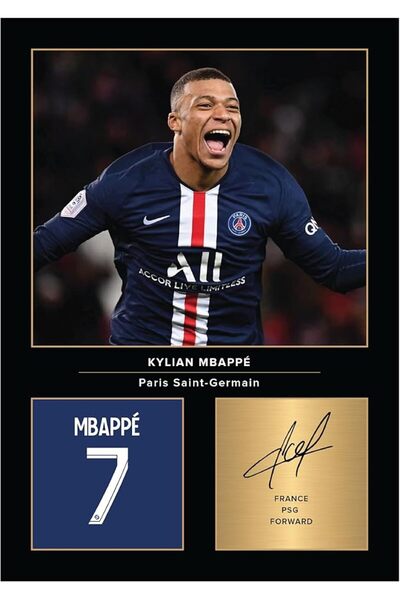 ESSESORIES Kylian Mbappe Paris Saint-Germain Football Poster Wall Art Room De...