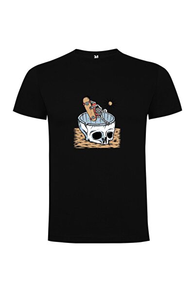 iLovePrints Skateboarding Skeleton Illustration Tshirt