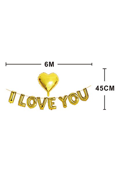 MP Mirific Party Set Baloane I LOVE YOU, Aurii, 6m x 45cm