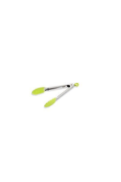 Z Store Clește de bucătărie metalic cu vârfuri din silicon verde lime, 20 cm