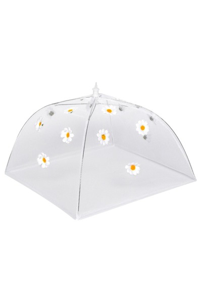Z Store Plasă de protecție pentru alimente, albă, pliabilă, pătrată, cu marga...