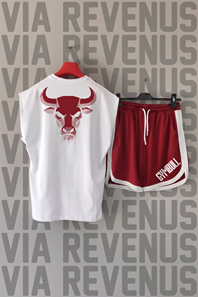 Vordevia Boğa Printed Zero Sleeve Sports Tshirt and Shorts Sports Training Set