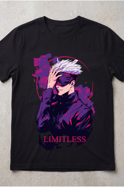 Silkensoul Unisex Black Satoru Gojo Limitless Jujutsu Kaisen Anime Printed Re...