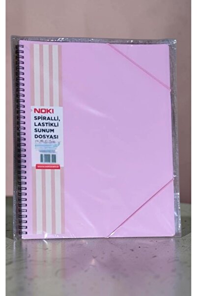 SEYFİKİRTASİYE A4 Size Spiral Elastic Presentation File 40 Sheets Pastel Pink...