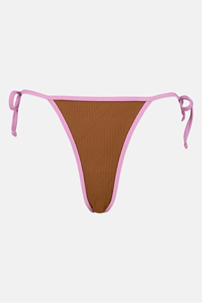 Pacific Republic Women Textured Bikini Bottom, Brown