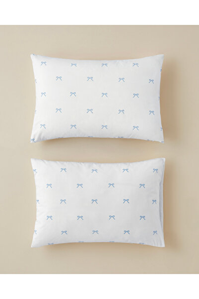 English Home Romance Ribbon Kolay Ütülenir 2'li Yastık Kılıfı 50x70 cm Mavi
