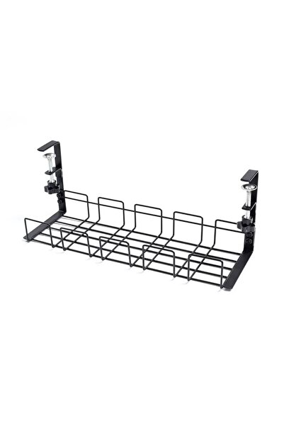 Choice balck Under Table Storage Rack Metal Cable Management Tray Home Office...