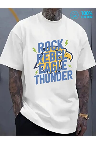 LİNA06 تي شيرت رجالي من Rock Rebel Thunder Print Comfort Colors |   180 جرام،...