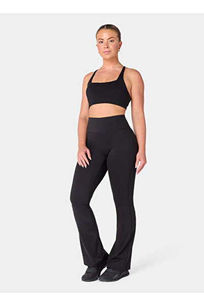 SQUATWOLF WL051670001 High Rise Flared Pants Siyah Kadın Sweatpant