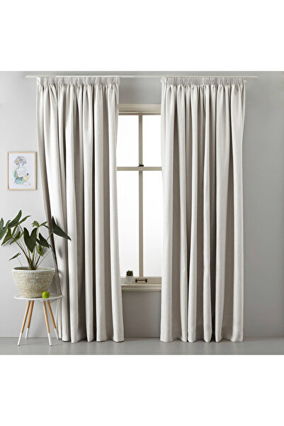 Saray Home Έτοιμη κουρτίνα από ταφτά σε κρεμ απόχρωση KE 886-I (Υ220xΠ280εκ.)