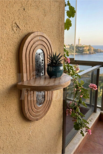 Wooden Factory Decorative Mirrored Plexiglass Detailed Decorative Wall Shelf ...