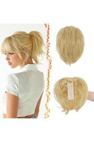 Dotail extensii de păr, tip clip-in, păr, rezistent la căldură, 20 cm, păr na...
