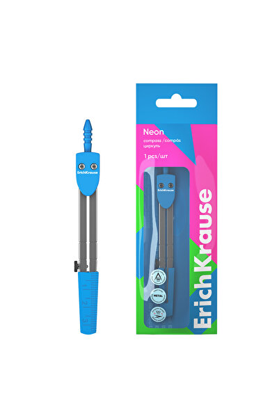 OEM Compas metalic ErichKrause Neon 12 cm albastru