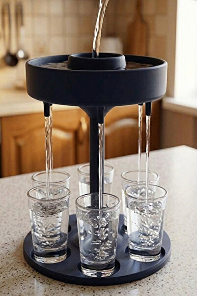 Küp Atölye 6lı Shot Bardak Doldurma Standı İçecek Dağıtıcı Stand